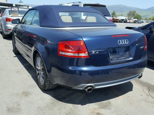 WAUAF48H49K001574 - 2009 AUDI A4 2.0T CA BLUE photo 3