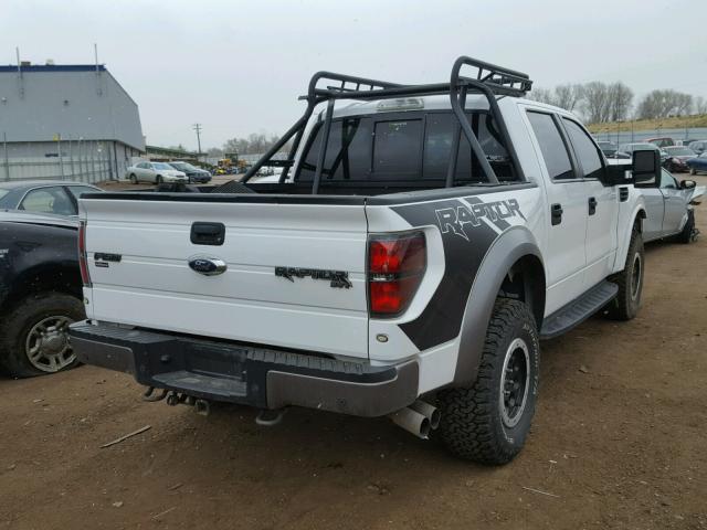 1FTFW1R67EFC42648 - 2014 FORD F150 SVT R WHITE photo 4