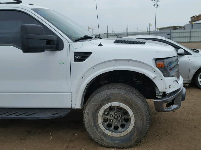 1FTFW1R67EFC42648 - 2014 FORD F150 SVT R WHITE photo 9