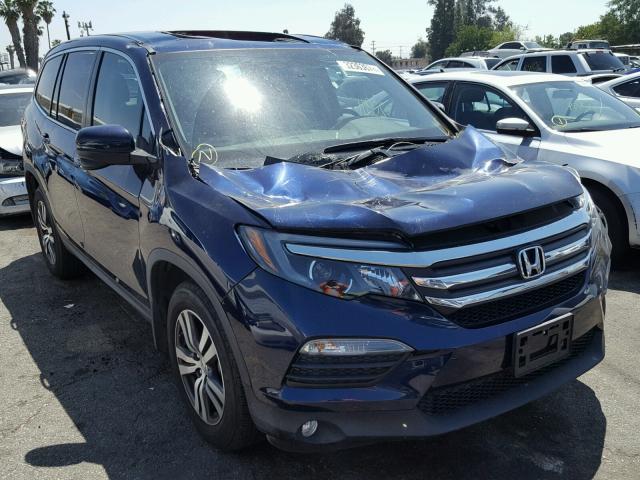 5FNYF5H7XGB012491 - 2016 HONDA PILOT EXLN BLUE photo 1