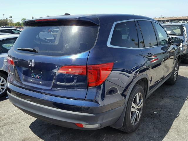 5FNYF5H7XGB012491 - 2016 HONDA PILOT EXLN BLUE photo 4