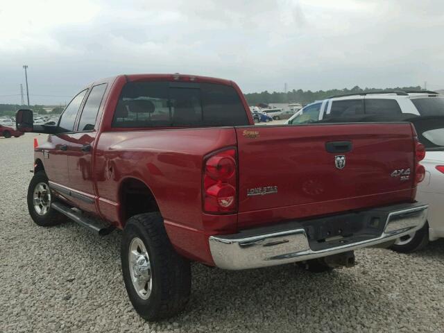 1D7KS28C97J551390 - 2007 DODGE RAM 2500 S BURGUNDY photo 3
