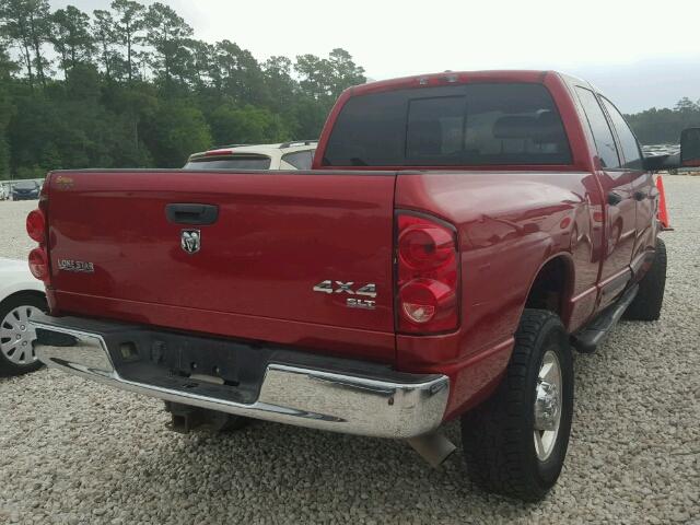 1D7KS28C97J551390 - 2007 DODGE RAM 2500 S BURGUNDY photo 4