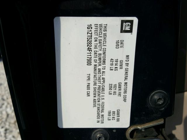 1G1ZT52824F117900 - 2004 CHEVROLET MALIBU LS 蓝色 照片 10