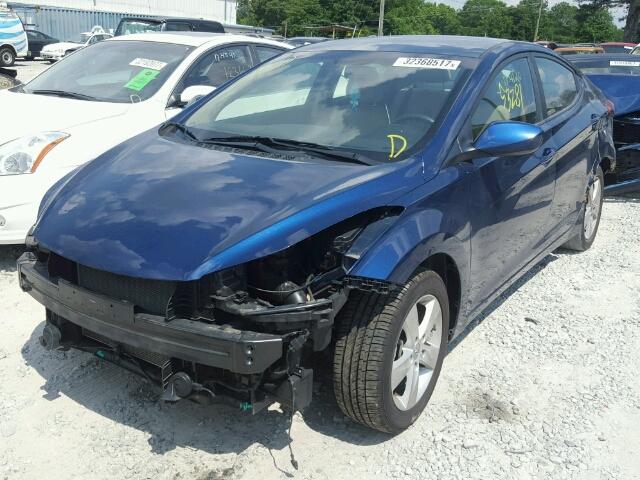 KMHDH4AE8DU878412 - 2013 HYUNDAI ELANTRA GL BLUE photo 2