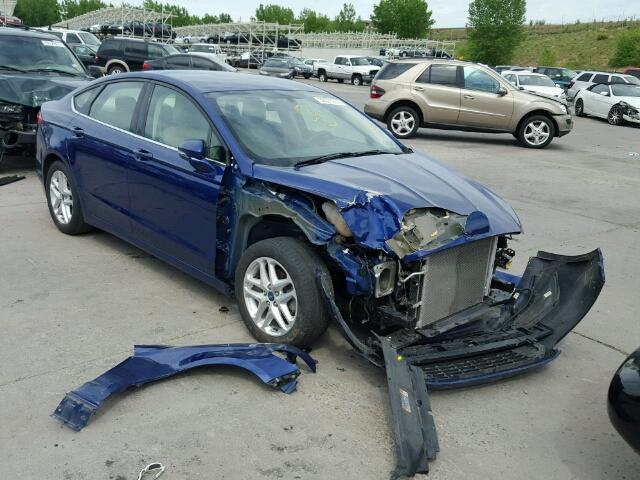 3FA6P0H71ER165463 - 2014 FORD FUSION BLUE photo 1