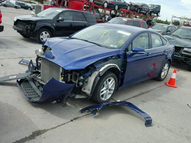 3FA6P0H71ER165463 - 2014 FORD FUSION BLUE photo 2