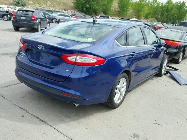 3FA6P0H71ER165463 - 2014 FORD FUSION BLUE photo 4