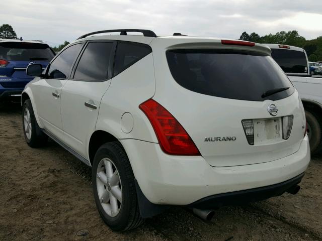 JN8AZ08TX5W314028 - 2005 NISSAN MURANO SL WHITE photo 3