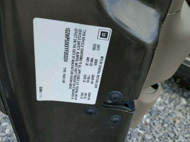 1G2WP52KXYF263224 - 2000 PONTIAC GRAND PRIX Qəhvəyi foto 10