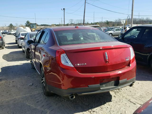 1LNHL9EK8EG600526 - 2014 LINCOLN MKS RED photo 3