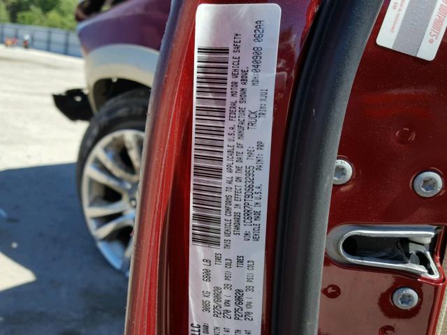 1C6RR7PT9DS632955 - 2013 RAM 1500 LONGH BURGUNDY photo 10