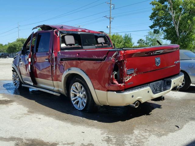 1C6RR7PT9DS632955 - 2013 RAM 1500 LONGH BURGUNDY photo 3