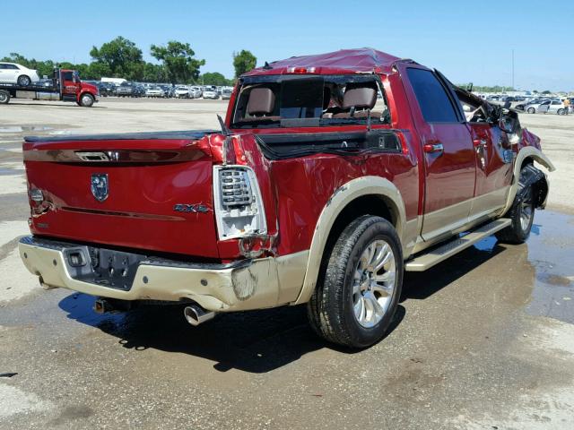 1C6RR7PT9DS632955 - 2013 RAM 1500 LONGH BURGUNDY photo 4