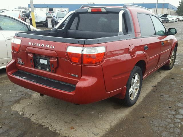 4S4BT62C357101943 - 2005 SUBARU BAJA SPORT BURGUNDY photo 4