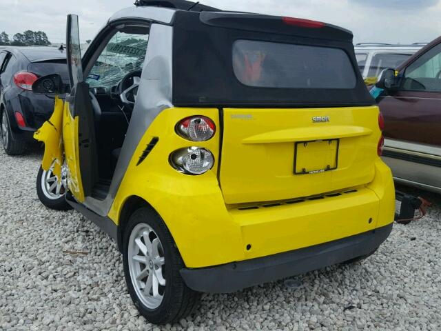 WMEEK31X98K082308 - 2008 SMART FORTWO PAS 黄色 照片 3