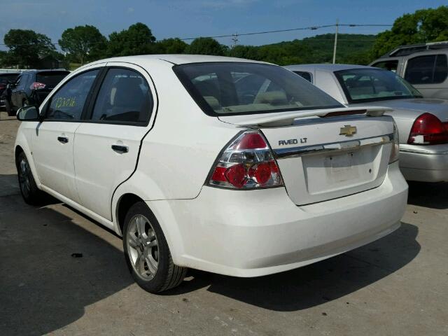 KL1TG56E89B320443 - 2009 CHEVROLET AVEO LT WHITE photo 3