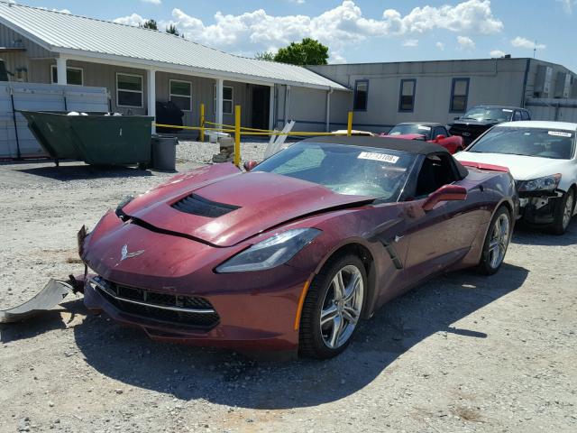 1G1YD3D77G5110646 - 2016 CHEVROLET CORVETTE S RED photo 2