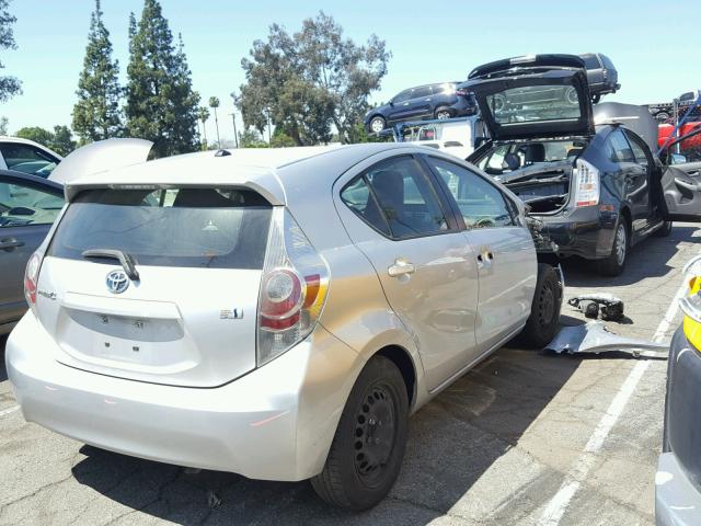 JTDKDTB34C1018747 - 2012 TOYOTA PRIUS C SILVER photo 4