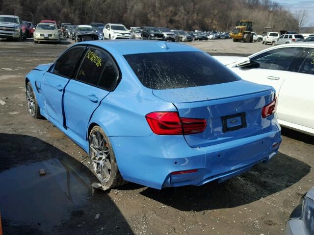 WBS8M9C55H5G83830 - 2017 BMW M3 BLUE photo 3