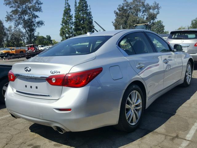 JN1BV7AP9FM330920 - 2015 INFINITI Q50 BASE SILVER photo 4