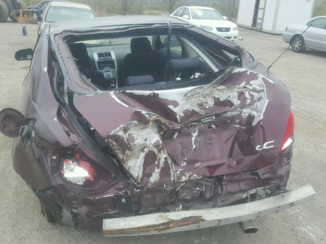 JTKDE177660133021 - 2006 TOYOTA SCION TC BURGUNDY photo 9