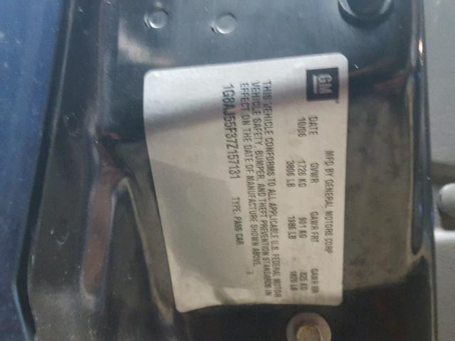 1G8AJ55F37Z157131 - 2007 SATURN ION LEVEL BLUE photo 10