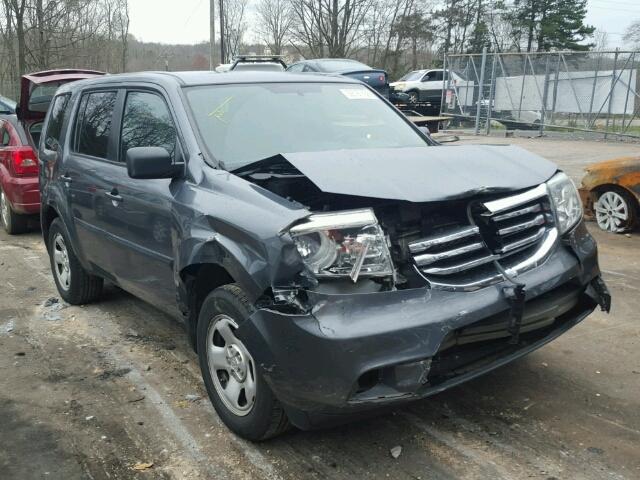 5FNYF4H23DB015355 - 2013 HONDA PILOT LX GRAY photo 1