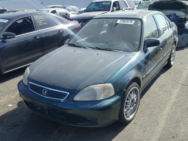 JHMEJ8545XS000005 - 1999 HONDA CIVIC EX GREEN photo 2