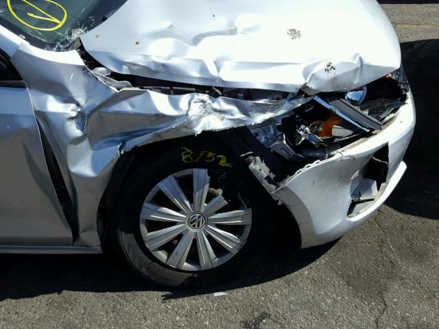3VW2K7AJ3BM396246 - 2011 VOLKSWAGEN JETTA BASE 银色 照片 9