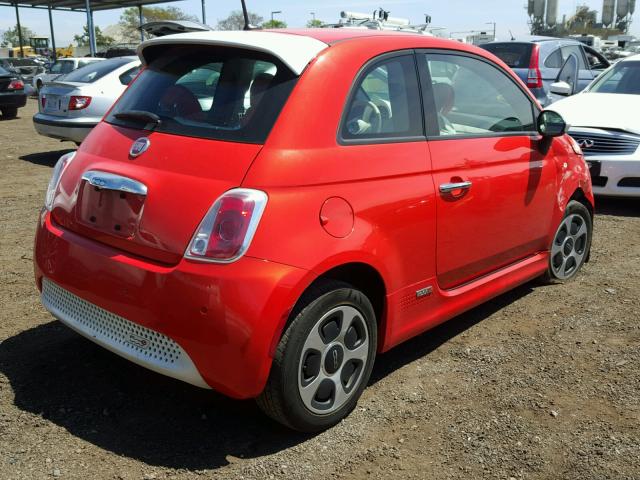 3C3CFFGE5DT752564 - 2013 FIAT 500 ELECTR RED photo 4