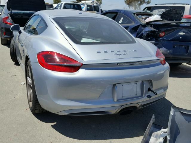 WP0AA2A87FK161217 - 2015 PORSCHE CAYMAN SILVER photo 3