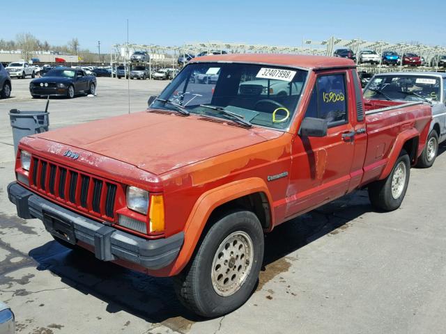 1J7FJ66L3LL149403 - 1990 JEEP COMANCHE E RED photo 2