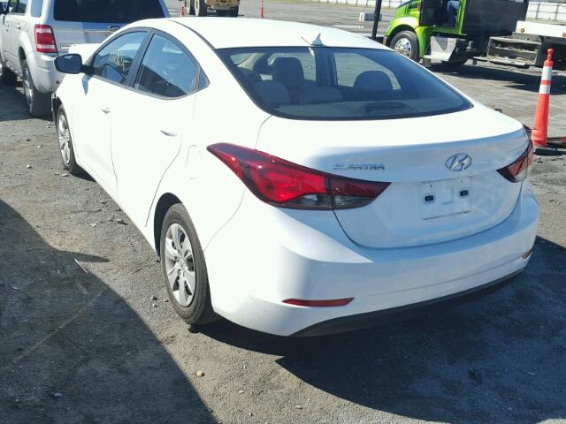 5NPDH4AE1GH762892 - 2016 HYUNDAI ELANTRA WHITE photo 3