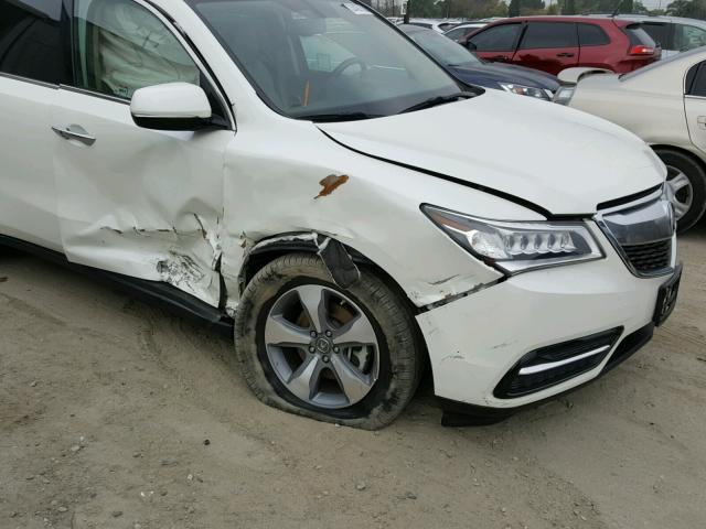 5FRYD3H29FB012218 - 2015 ACURA MDX WHITE photo 9