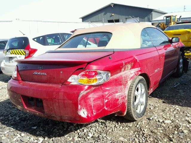 2T1FF28P03C608374 - 2003 TOYOTA CAMRY SOLA RED photo 4