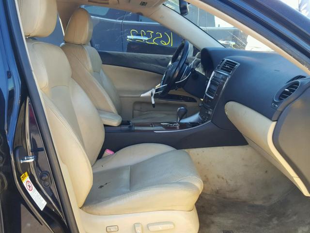 JTHBE262972009307 - 2007 LEXUS IS 350 BLUE photo 5