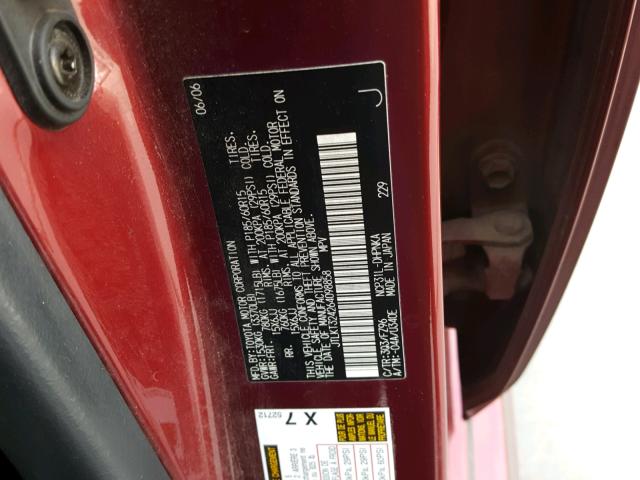 JTLKT324264098858 - 2006 TOYOTA SCION XB MAROON photo 10
