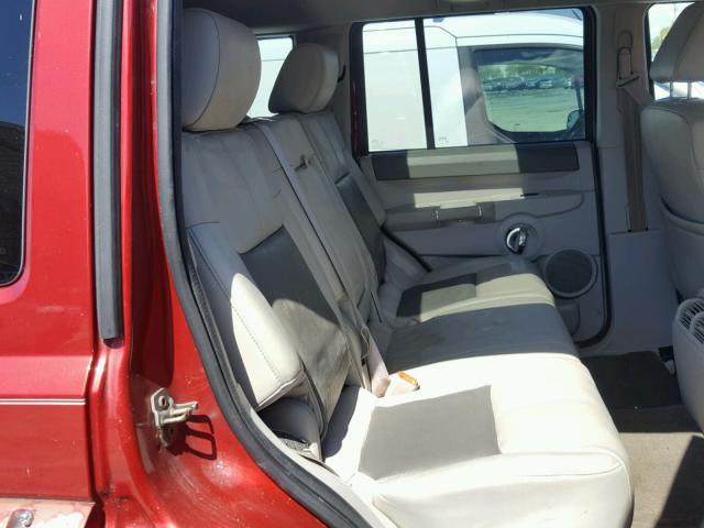 1J8HH58N06C248175 - 2006 JEEP COMMANDER MAROON photo 6