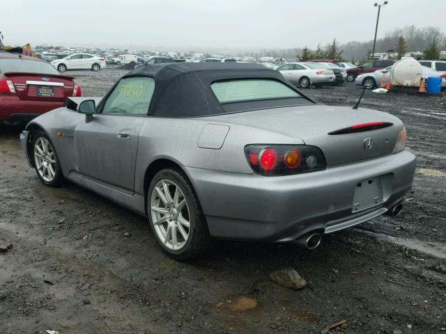 JHMAP21484T001882 - 2004 HONDA S2000 GRAY photo 3