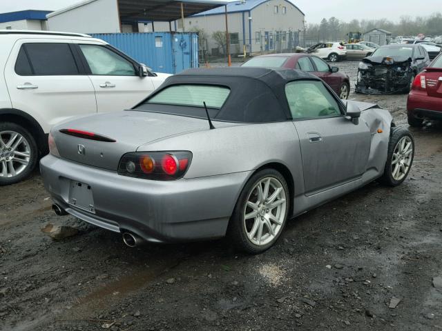 JHMAP21484T001882 - 2004 HONDA S2000 GRAY photo 4