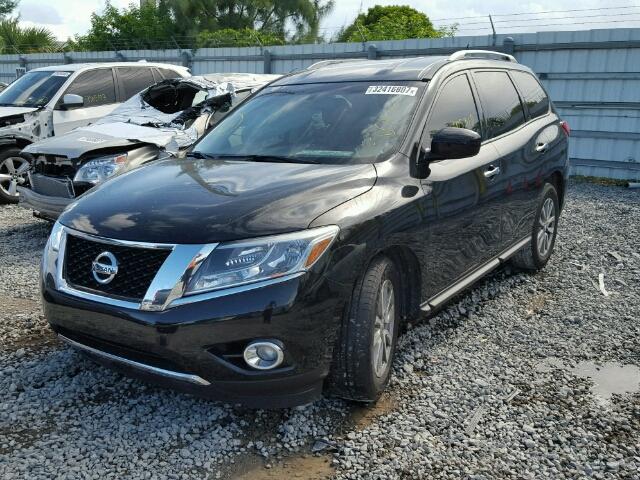 5N1AR2MN8FC620576 - 2015 NISSAN PATHFINDER BLACK photo 2