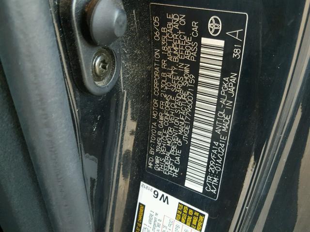 JTKDE177960071159 - 2006 TOYOTA SCION TC 黑色 照片 10