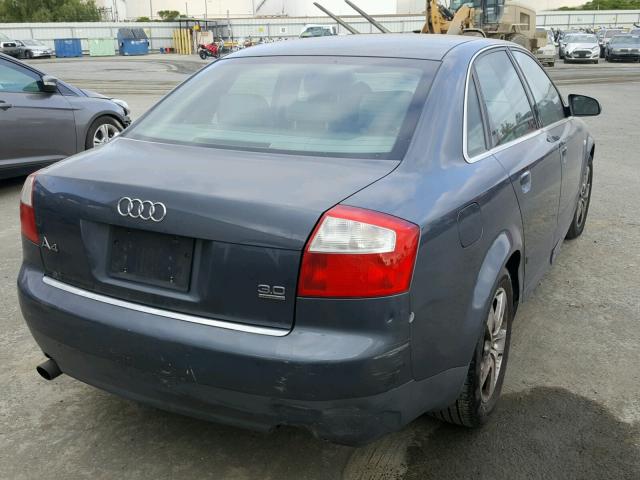 WAULT68EX2A222563 - 2002 AUDI A4 3.0 QUA GRAY photo 4