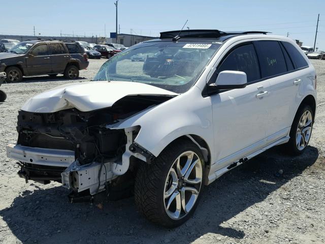 2FMDK3AK4BBA38096 - 2011 FORD EDGE SPORT WHITE photo 2