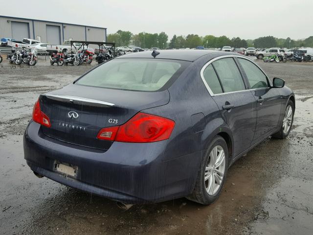 JN1DV6AP0BM830736 - 2011 INFINITI G25 BASE BLUE photo 4