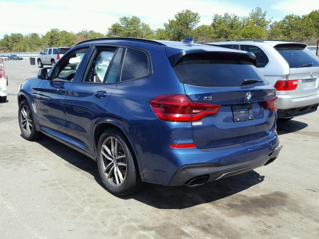 5UXTS3C54J0Y94942 - 2018 BMW X3 XDRIVE3 BLUE photo 3