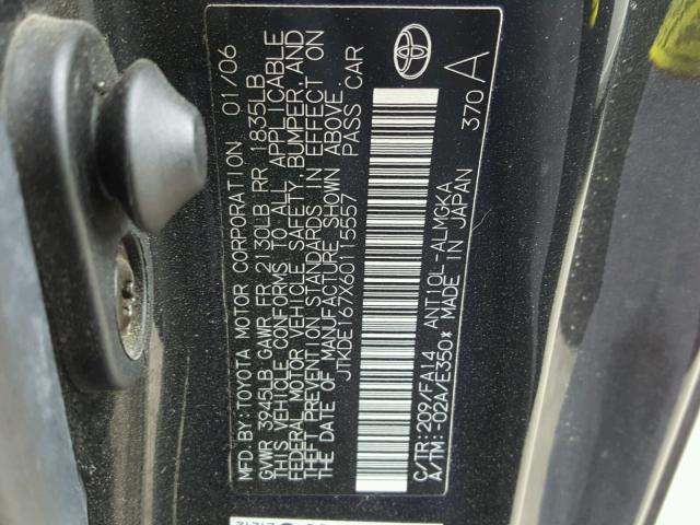 JTKDE167X60115557 - 2006 TOYOTA SCION TC 石墨色 照片 10