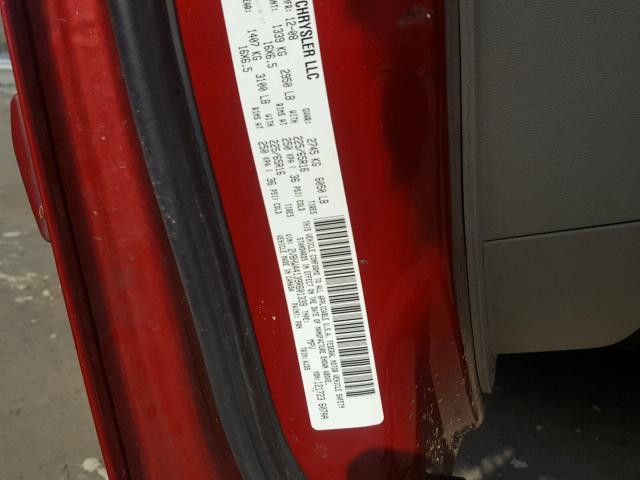 2V8HW44139R601339 - 2009 VOLKSWAGEN ROUTAN S წითელი ფოტო 10