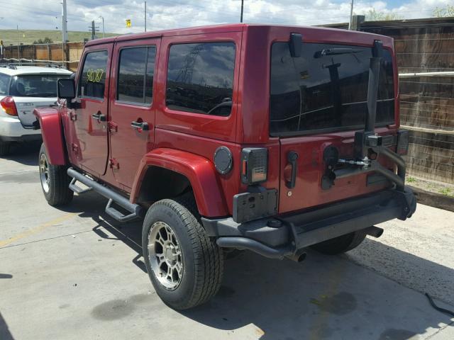 1C4BJWEG5CL255082 - 2012 JEEP WRANGLER U RED photo 3